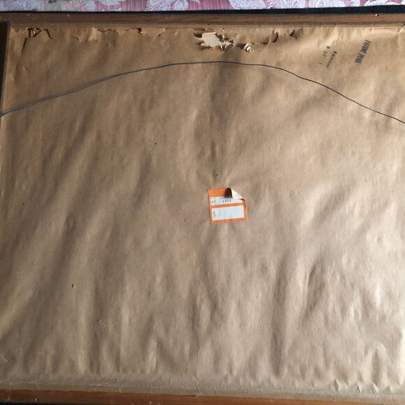 Vintage print man fishing pond river boat trees landscape framed wall decor - Picture 7 of 7